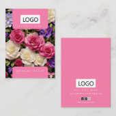 Cartes de présentation de bijoux Roses Rose Blanc (Devant / Derrière)