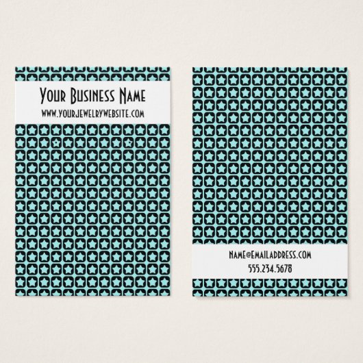 Cartes de présentation de boucles d'oreilles à mot (Devant & derrière)