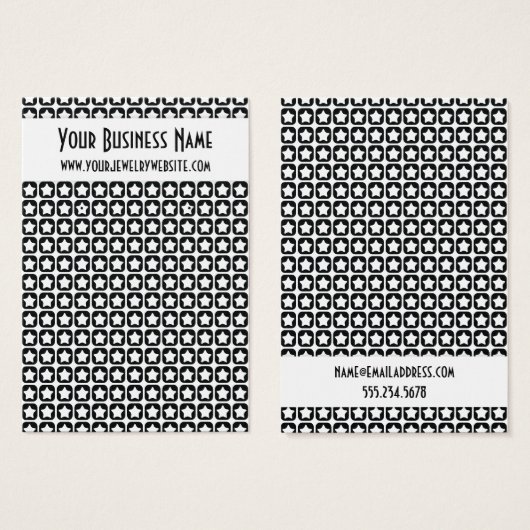 Cartes de Présentation de Boucles d'Oreilles à Mot (Devant & derrière)