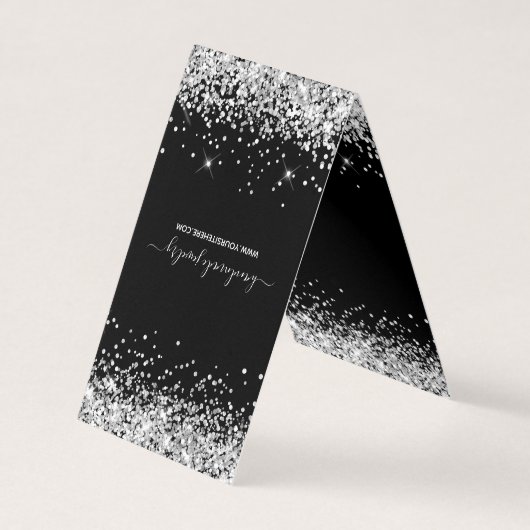 Cartes de présentation de colliers en strass noir (Front)