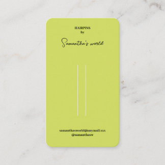 Cartes de Présentation Épingles à Cheveux Vertes