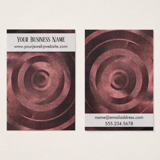 Cartes de présentation pour boucles d'oreilles en (Devant & derrière)