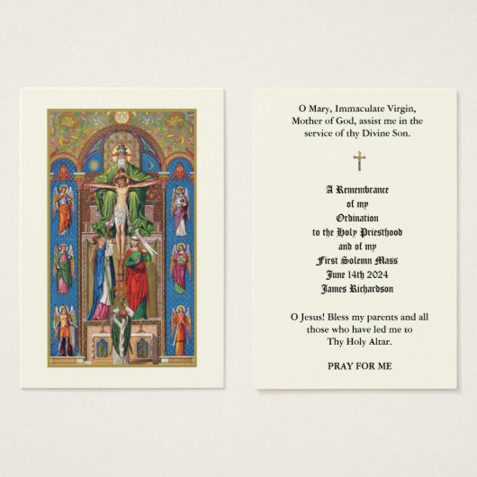 CARTES DE PRÊTRISE CATHOLIQUES (Devant & derrière)