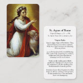 Cartes de prière | Agnes de Rome 2 (Devant / Derrière)