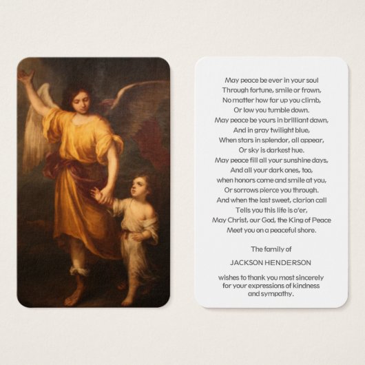 Cartes de prière | Ángel de la Guarda (Devant & derrière)