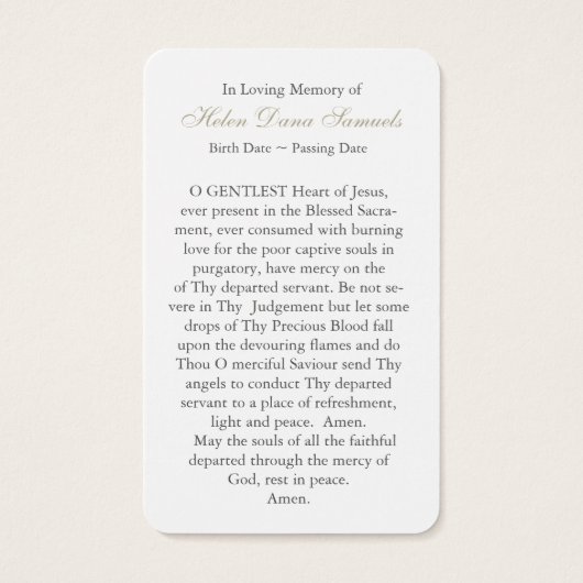 Cartes de prière | Angle Vintage (Dos)