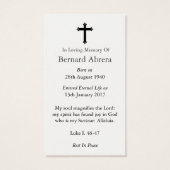 Cartes de prière | Antique Coeur immaculé de Marie (Dos)