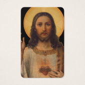Cartes de prière | Antique Sacré-Coeur Jésus (Devant)