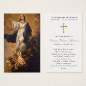 Cartes de prière | Assomption Marie avec Croix (Devant & derrière)