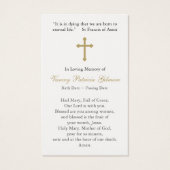 Cartes de prière | Assomption Marie avec Croix (Dos)