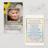 Cartes de prière avec photo Célébration commémorat (Devant / Derrière)