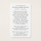 Cartes de prière | Belle Rose Jaune (Dos)