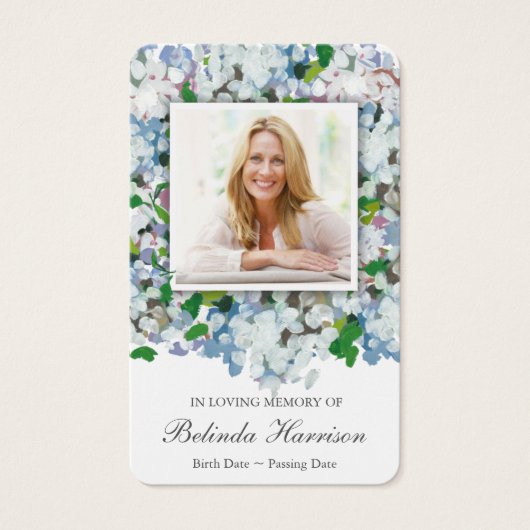 Cartes de prière | Blue Hydrangea (Devant)