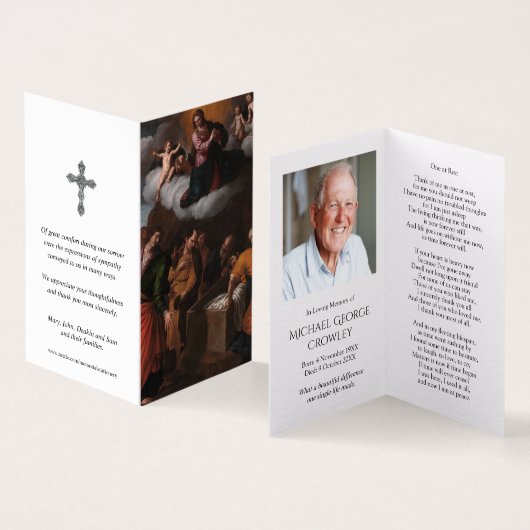 Cartes de prière catholique Assomption de Marie (Inside and Outside)