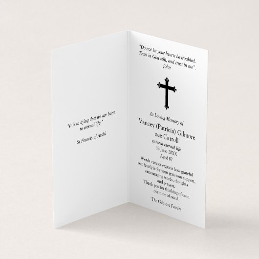 Cartes de prière catholiques | Crucifixion de Jésu (Intérieur)