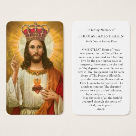 Cartes de prière | Christ Notre Roi (Devant & derrière)