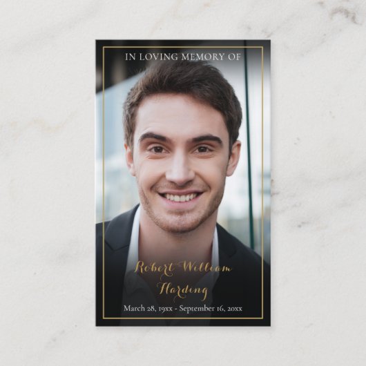 Cartes de prière commémoratives de deuil modernes  (Devant)