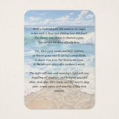 Cartes de prière commémoratives de fleurs de plage (Dos)