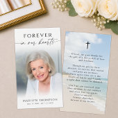 Cartes de prière commémoratives de plage Forever i