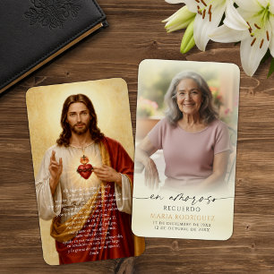 Cartes de prière commémoratives espagnoles du Sacr