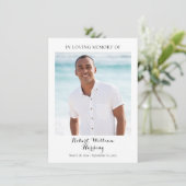 Cartes de prière de condoléances pour funérailles  (Debout devant)