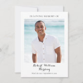 Cartes de prière de condoléances pour funérailles  (Devant)