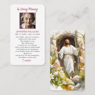 Cartes de prière de Jésus pour funérailles Résurre