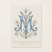 Cartes de prière de mariage avec monogramme marian (Devant)