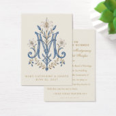 Cartes de prière de mariage avec monogramme marian (Bureau)