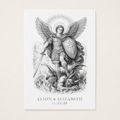 Cartes de prière de mariage catholique St. Michael (Devant)