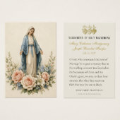 Cartes de prière de mariage catholiques de la Mère (Devant & derrière)