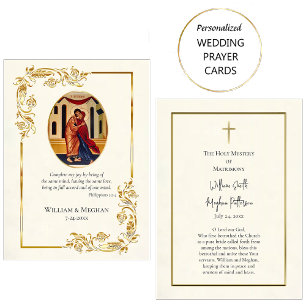 Cartes de prière de mariage orthodoxes avec roulea