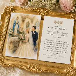 Cartes de prière de mariage vintage pour le Saint-
