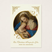 Cartes de prière de Noël Nativité Marie et Jésus (Devant)
