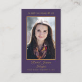 Cartes de prière de photos commémoratives de viole (Devant)