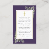 Cartes de prière de photos commémoratives de viole (Dos)