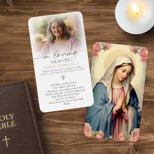 Cartes de prière de sympathie en souvenir affectue