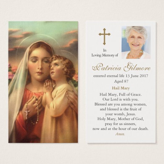 Cartes de prière | Dévotion des mères (Devant & derrière)