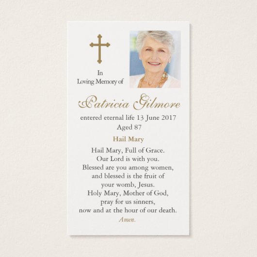 Cartes de prière | Dévotion des mères (Dos)