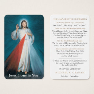Cartes de prière Divine Mercy Chaplet 01