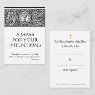 Cartes de prière d'oblation de la messe catholique