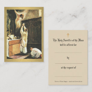 Cartes de prière d'oblation de messe catholique