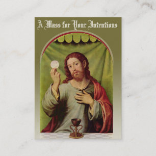 Cartes de prière d'offrande de messe catholique