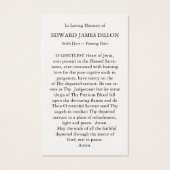 Cartes de prière | Fête de la Sainte Famille (Dos)