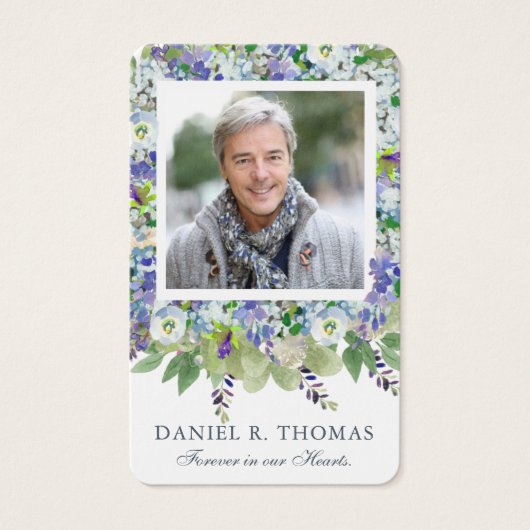 Cartes de prière | Flores pourpres (Devant)