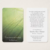 Cartes de prière | Forêt pacifique (Devant & derrière)