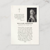 Cartes de prière funéraire du Sacré-Coeur de Jésus (Dos)