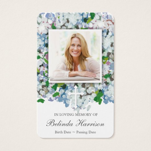 Cartes de prière | Hydrangea & Cross (Devant)
