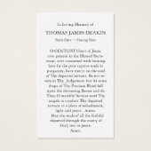 Cartes de prière | Jésus 2 (Dos)