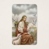 Cartes de prière | Jésus avec les colombes (Devant)